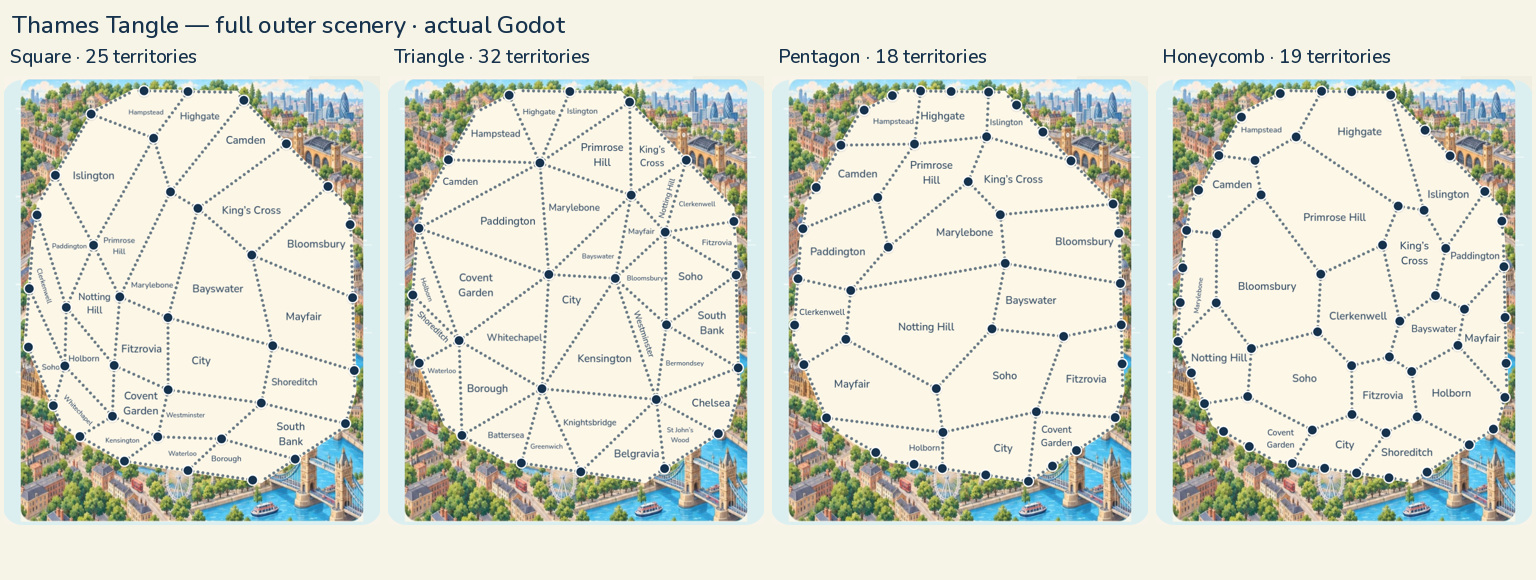The illustrated London and river setting of Thames Tangle